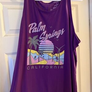 Torrid Purple Palm Springs California Graphic Tank Top